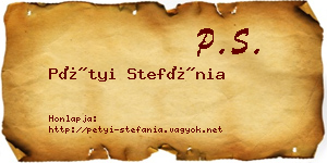 Pétyi Stefánia névjegykártya